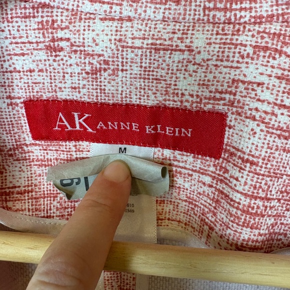 Anne Klein New York Red & White Open Front Jacket Blazer Women's Size Medium - Picture 3 of 5